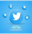 join us on twitter 3d render logo - contact vector image