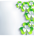 modern st patricks day card with 3d clover vector image vector image
