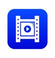 play film strip icon blue vector image vector image