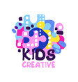 Kids creative logo badges for kids club center Vector Image