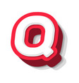 3d bold funny letter q heavy type for modern vector image vector image