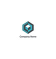 cube 3d geometry construction company logo vector image