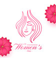 happy womens day celebration card with flowers vector image