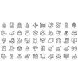 set of thin line time to sleep icons vector image vector image