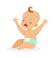 sweet little baby in a diaper sitting with his vector image