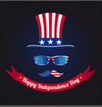 glasses and mustache design of the american flag vector image