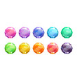 set of cartoon colorful round crystal buttons vector image