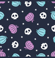 seamless pattern for halloween with pumpkins vector image vector image