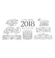 set of celtic symbols of dogs design elements vector image