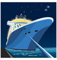 cruise ship at pier night vector image vector image