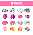brain neurology organ linear icons set vector image