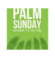 palm sunday holiday card poster with leaves vector image vector image