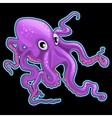 purpil octopus closeup on a black background vector image