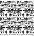 seamless pattern with barbells and dumbbells vector image