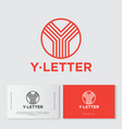 y linear logo consist some strips on circle vector image