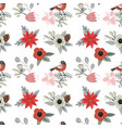 christmas flowers bouquets seamless pattern vector image