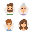 set sad emoticons face of people fear shock vector image