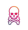 skull and bones on white vector image vector image