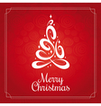 christmas greeting card with tree vector image