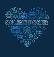 online poker blue modern heart line vector image vector image