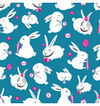 seamless bright pattern easter bunnies vector image vector image