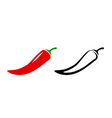 spicy chili hot pepper icons asian and mexican vector image