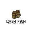 wine barrel retro hand drawn logo design concept vector image vector image