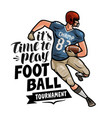 american football player running with the ball vector image