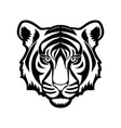 tiger head black and white icon vector image vector image