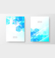 annual report design template blue hexagon vector image vector image