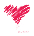 drawn with a brush heart vector image vector image