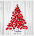 christmas holly berry on white wooden vector image vector image