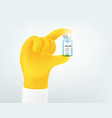 doctor holding covid19 vaccine vial in a hand vector image