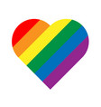 lgbt rainbow pride flag in a shape of heart vector image vector image