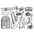 retro musical instruments symbol vector image