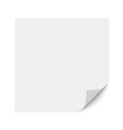 a sheet note paper with bent right bottom vector image vector image