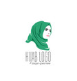 beautiful woman wearing colorful hijab icon hijab vector image vector image