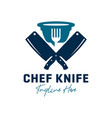 chef knife inspiration logo design vector image vector image