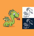 little dragon spraying fire from it mouth vector image vector image
