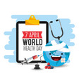 check list and stethoscope to health day vector image vector image