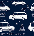 hand drawing cars seamless vector image vector image