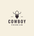 simple line head cowboy hipster logo design vector image vector image