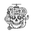 steampunk cyborg skull vector image vector image