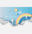 3d cloudscape view scenery with hot air vector image vector image