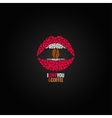 coffee bean lips concept design background vector image vector image
