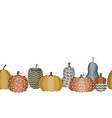 cute hand drawn pumpkin horizontal seamless vector image vector image