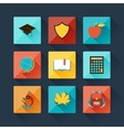 set of education icons in flat design style vector image