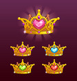 cool princess crowns set vector image