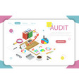 financial audit flat isometric concept vector image
