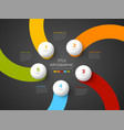 minimalistic dark five steps template with sphere vector image vector image